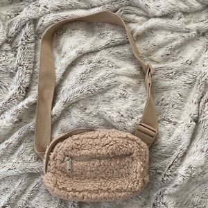 Fuzzy crossbody bag